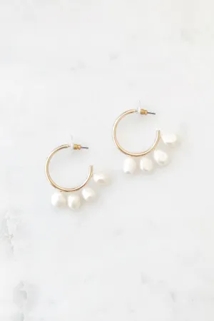 3 Pearl Open Hoop