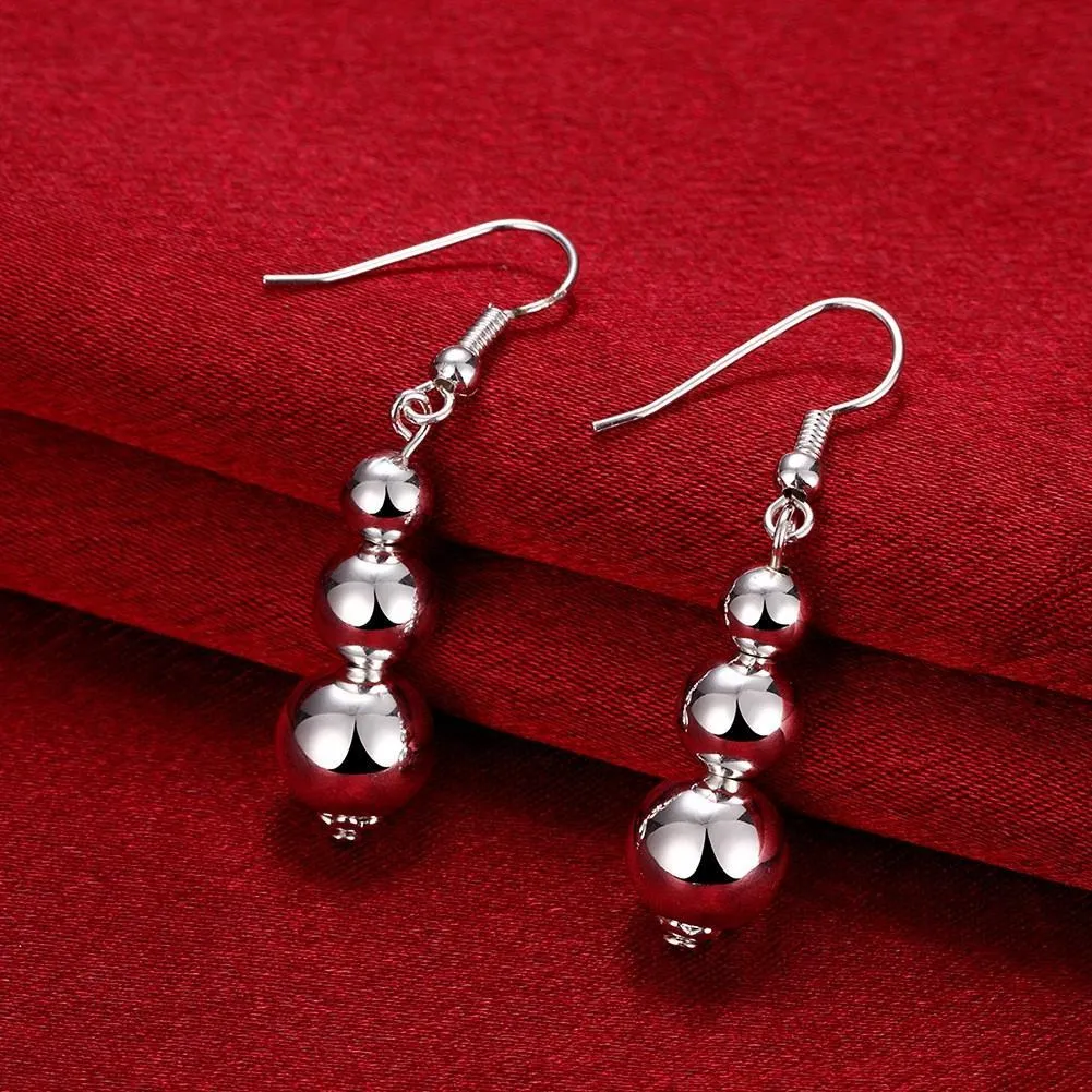 4 PC Drop Earring in 18K White Gold Plated