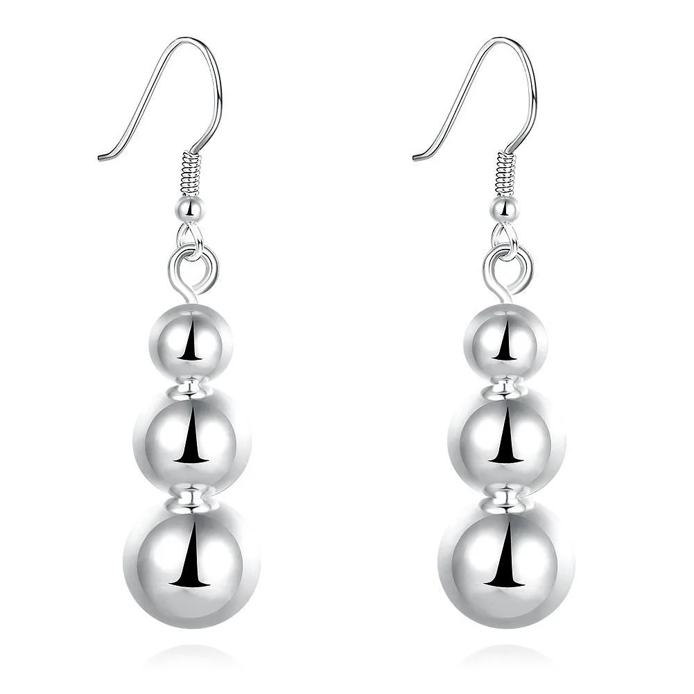 4 PC Drop Earring in 18K White Gold Plated