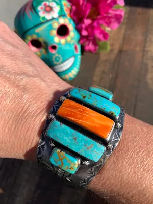 5 Stone Kingman and Orange Spiny Cuff