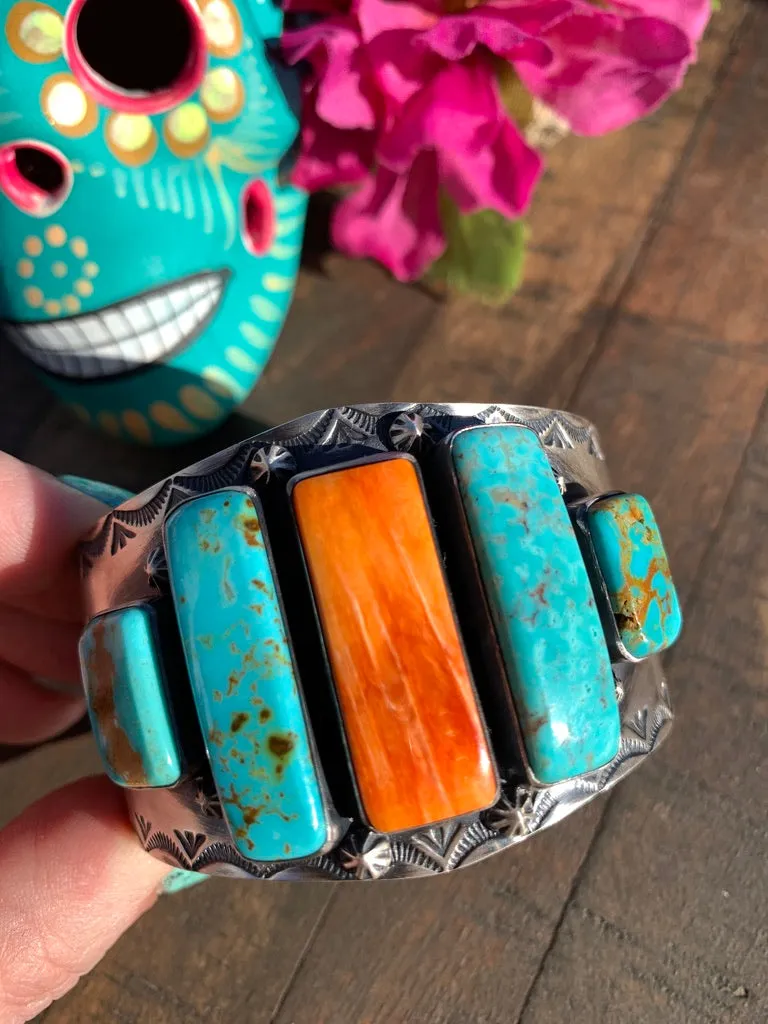 5 Stone Kingman and Orange Spiny Cuff