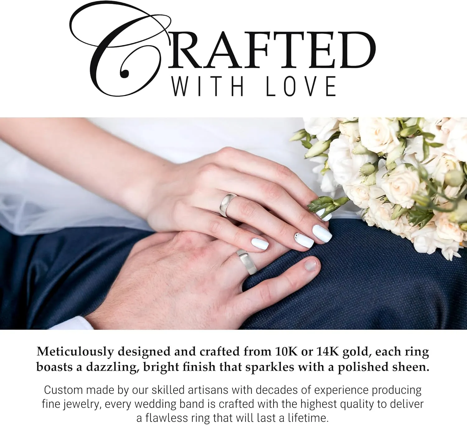 6mm Solid Gold Wedding Bands for Women or Men, 10k or 14k Gold Rings, Comfort Fit Womens and Mens Wedding Ring - Premium Collection from EWB