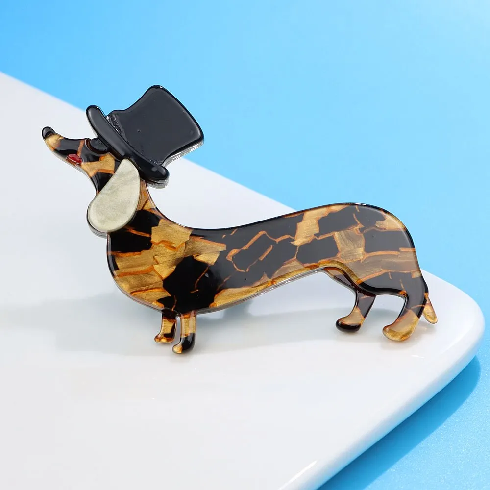 Acrylic The Dachshund Dog Brooch Women And Men