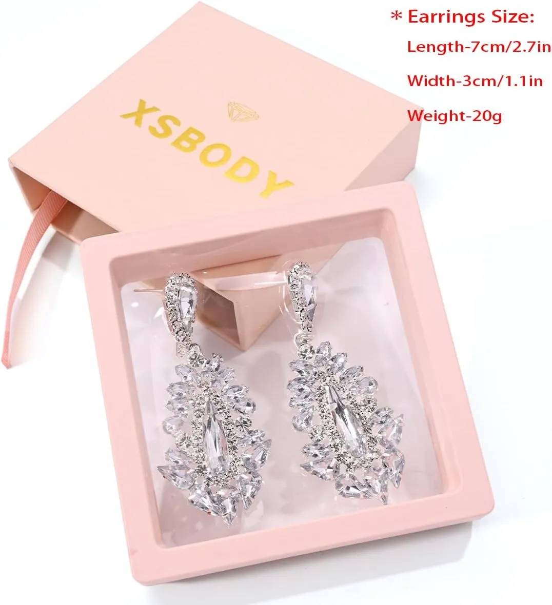 Big Silver Chandelier Earrings for Women Dangling Bling Large Rhinestone Earrings Formal Jewelry