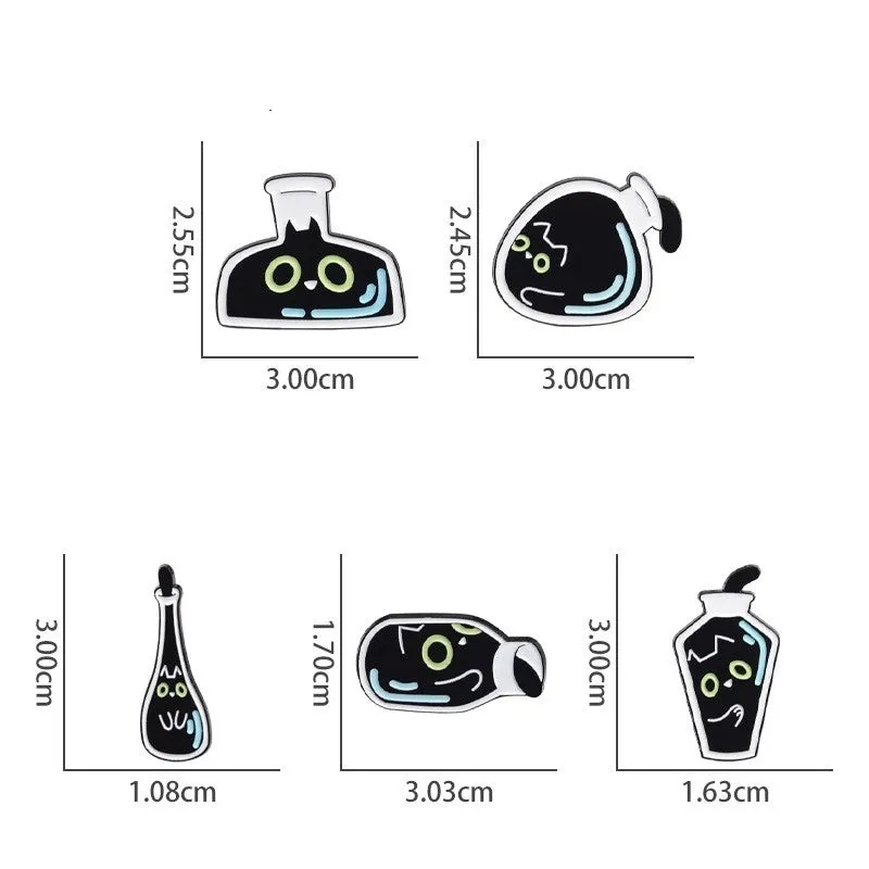 Cartoon Style Cute Cat Bottle Alloy Stamping Stoving Varnish Plating Unisex Brooches
