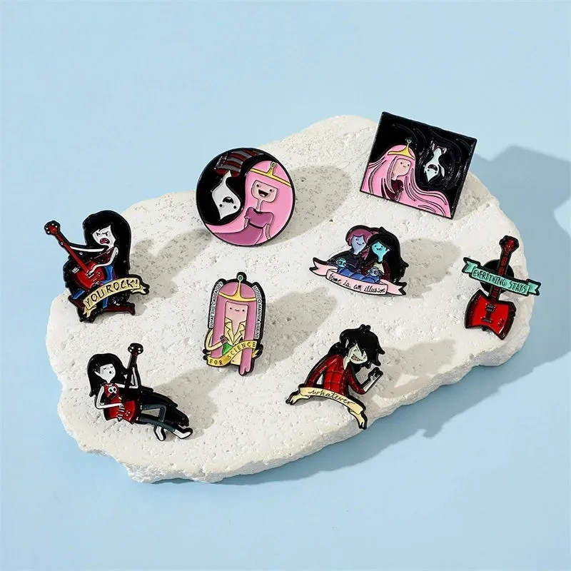 Cartoon Style Cute Rock Human Guitar Alloy Stamping Stoving Varnish Plating Unisex Brooches