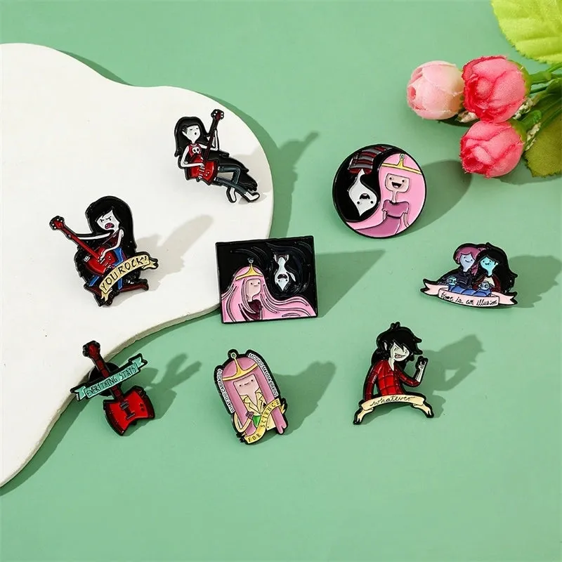 Cartoon Style Cute Rock Human Guitar Alloy Stamping Stoving Varnish Plating Unisex Brooches