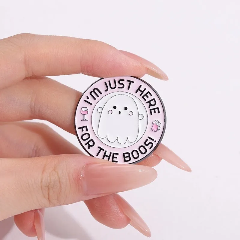 Cartoon Style Funny Cowboy Style Letter Ghost Alloy Stamping Stoving Varnish Plating Unisex Badge Brooches Collar Pin
