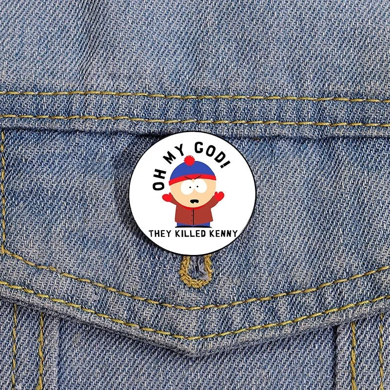 Cartoon Style Pin Cartoon Character Metal Printing Women'S Brooches