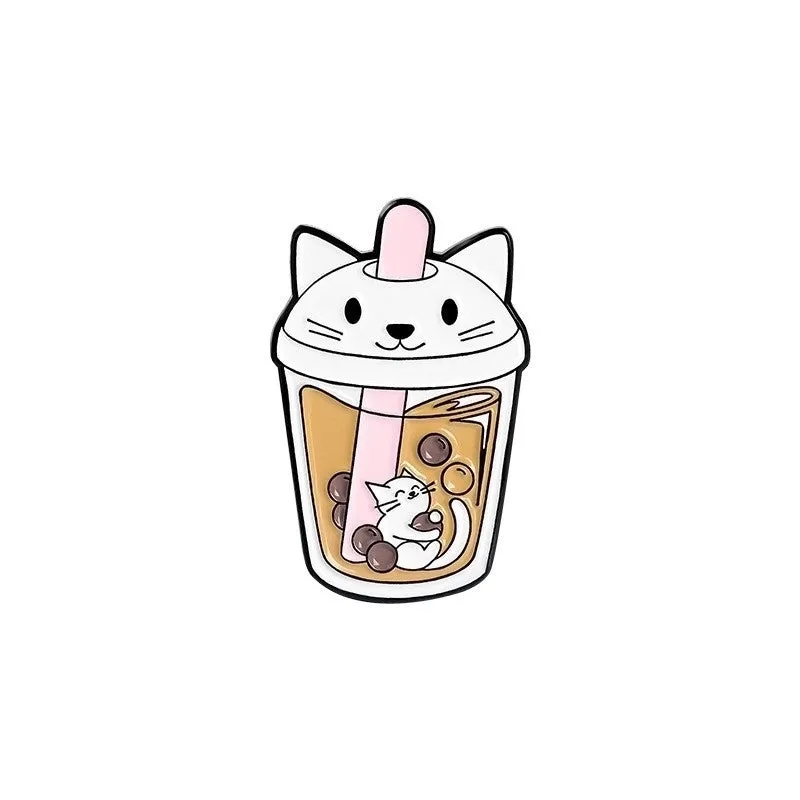 Cartoon Style Pin Cartoon Cup Alloy Plating Unisex Brooches