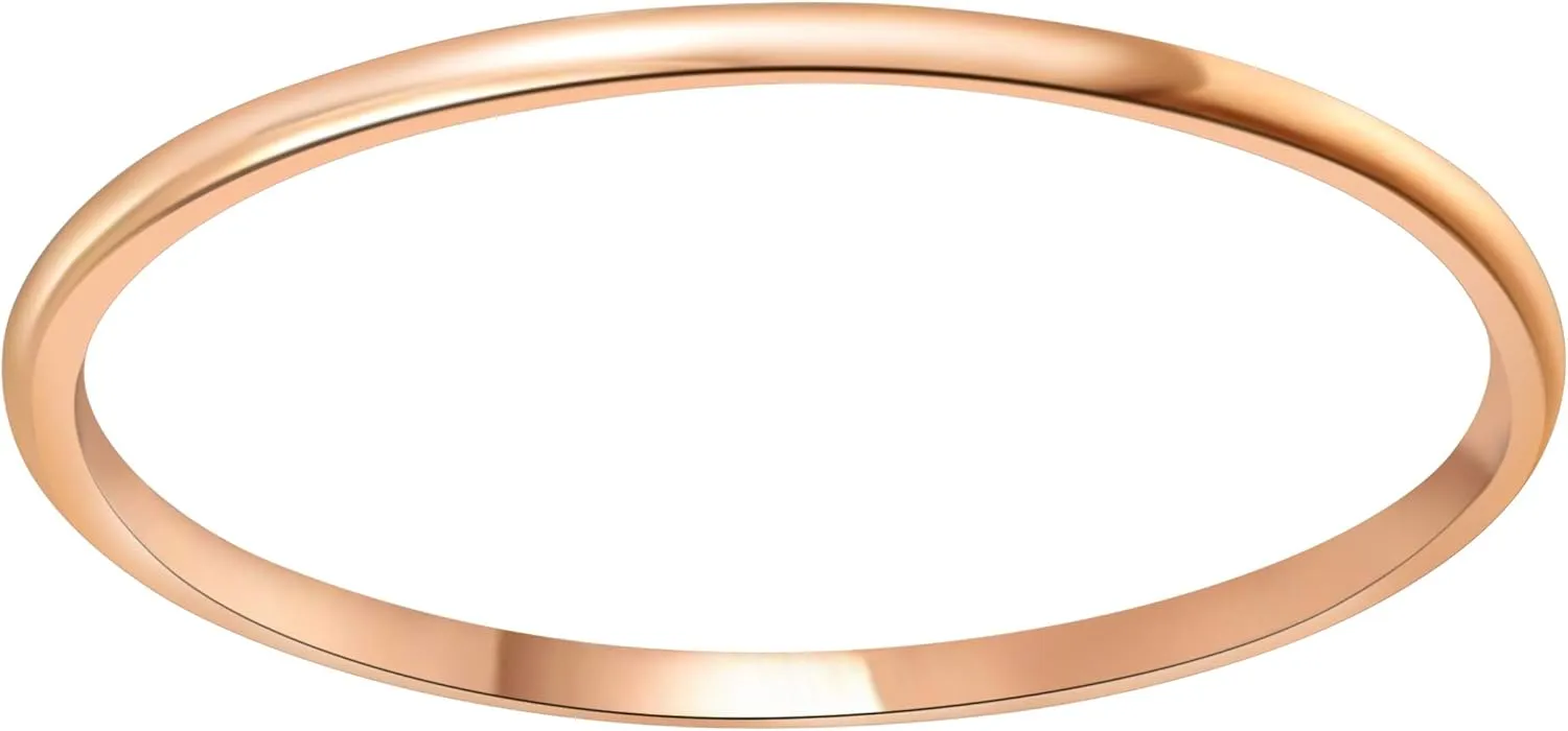 CROWNAL 1mm/2mm Thin White Tungsten Wedding Band Ring Men Women Matching Plain Dome Polished Comfort Fit Size 3 To 10