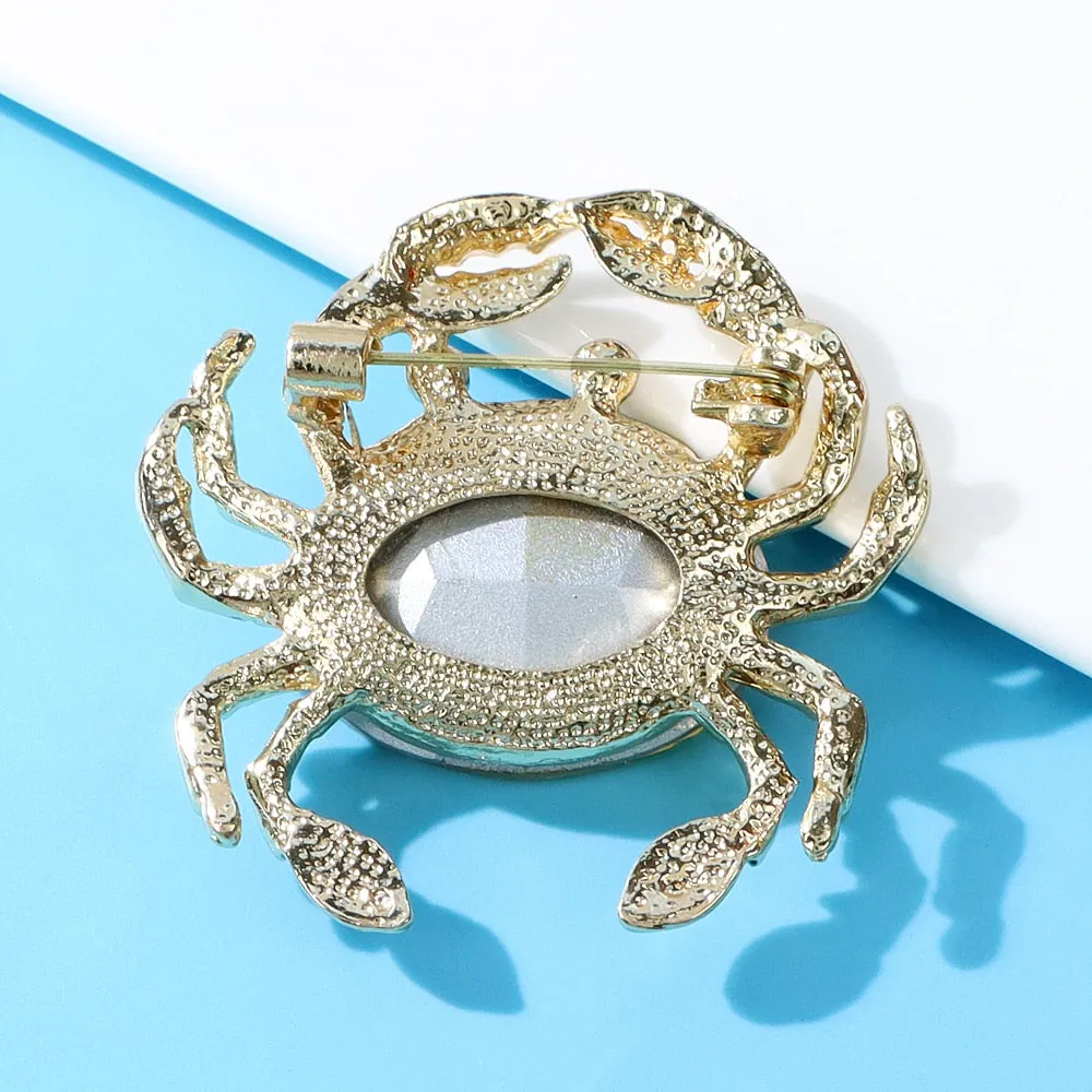 Crystal Crab Brooches For Women 4 Colors Available