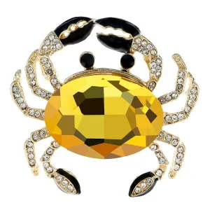 Crystal Crab Brooches For Women 4 Colors Available