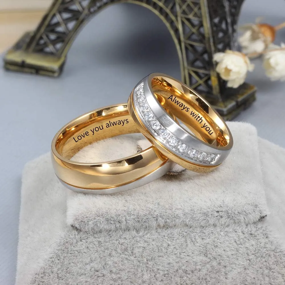 Gifts for Couples Personalized Promise Rings for Couples Engagement Bands Rings for Him and Her Custom Couples Rings Set Matching Rings