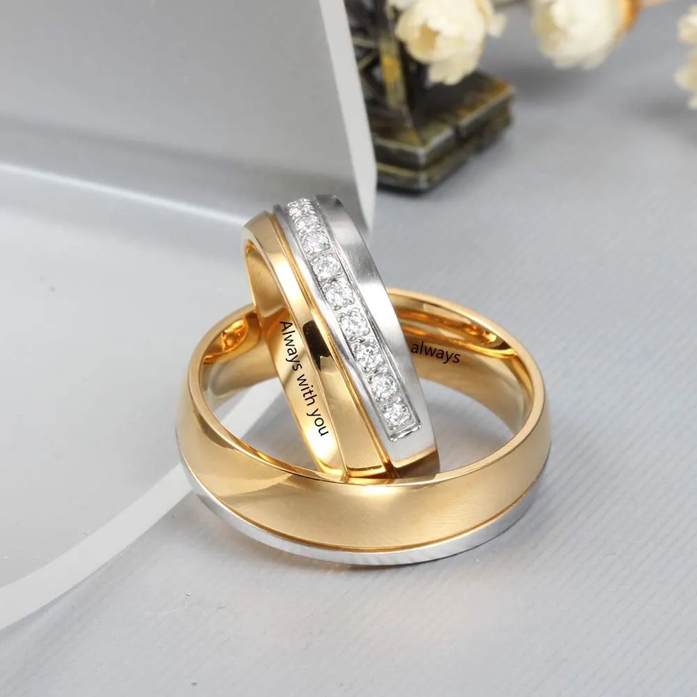 Gifts for Couples Personalized Promise Rings for Couples Engagement Bands Rings for Him and Her Custom Couples Rings Set Matching Rings