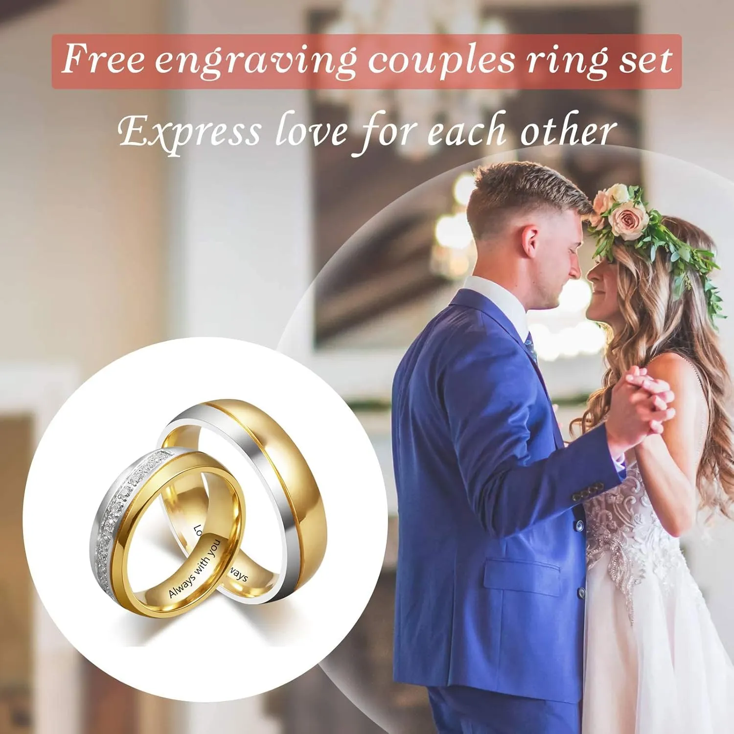 Gifts for Couples Personalized Promise Rings for Couples Engagement Bands Rings for Him and Her Custom Couples Rings Set Matching Rings