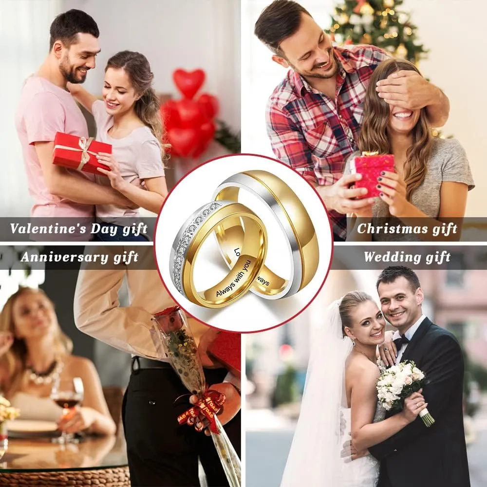Gifts for Couples Personalized Promise Rings for Couples Engagement Bands Rings for Him and Her Custom Couples Rings Set Matching Rings