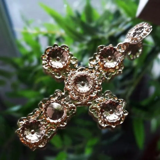 Golden Opulence Cross Earrings - LAST CHANCE!