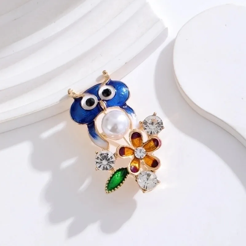 IG Style Simple Style Leaf Plant Flower Alloy Inlay Rhinestones Pearl Unisex Brooches