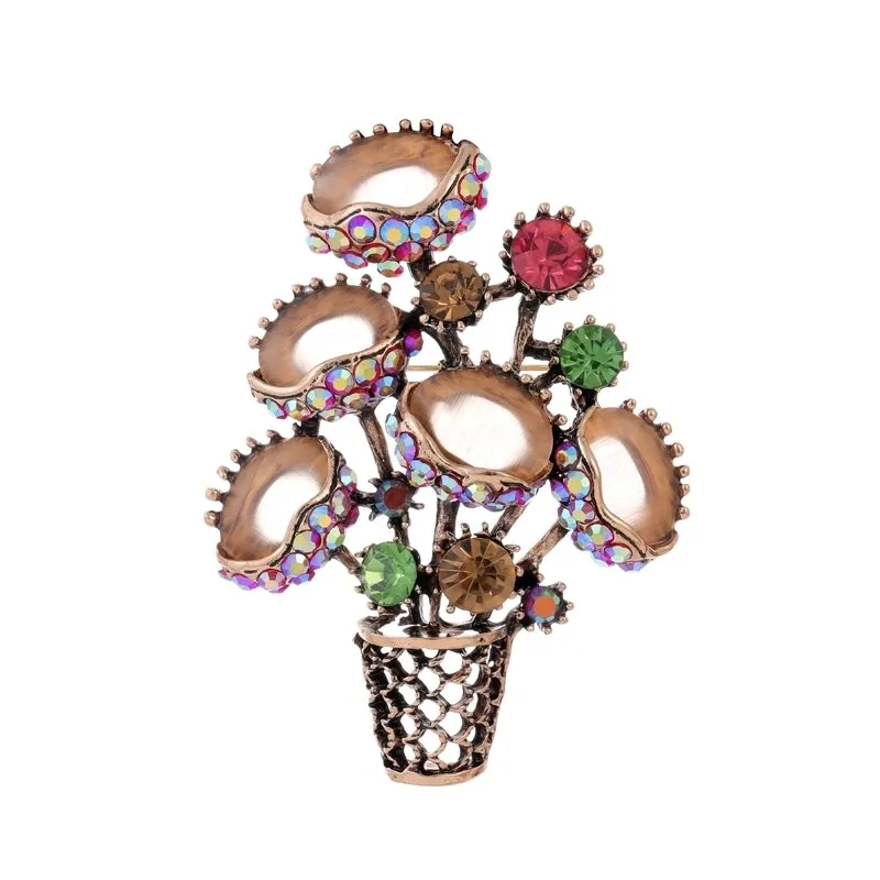 IG Style Simple Style Leaf Plant Flower Alloy Inlay Rhinestones Pearl Unisex Brooches
