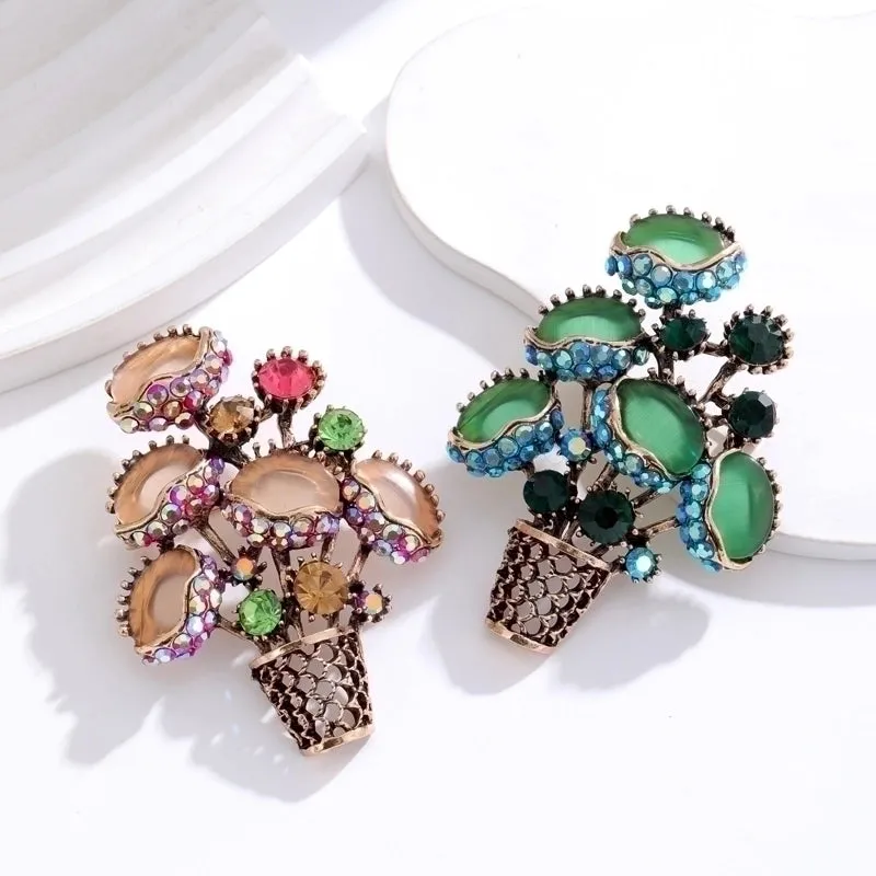 IG Style Simple Style Leaf Plant Flower Alloy Inlay Rhinestones Pearl Unisex Brooches