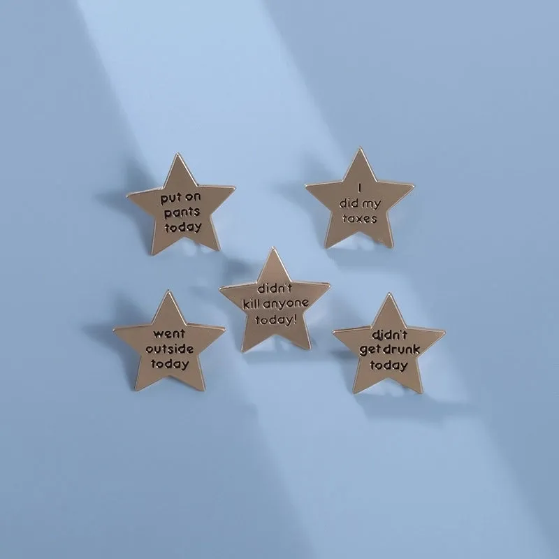IG Style Simple Style Pin Letter Star Zinc Alloy Plating Unisex Brooches