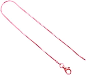 JOSCO 1mm 8-Sided Snake Vermeil Anklet, Bracelet. 14k Rose-Gold Plated Over Sterling Silver. 7,8,9,10,11 Inches