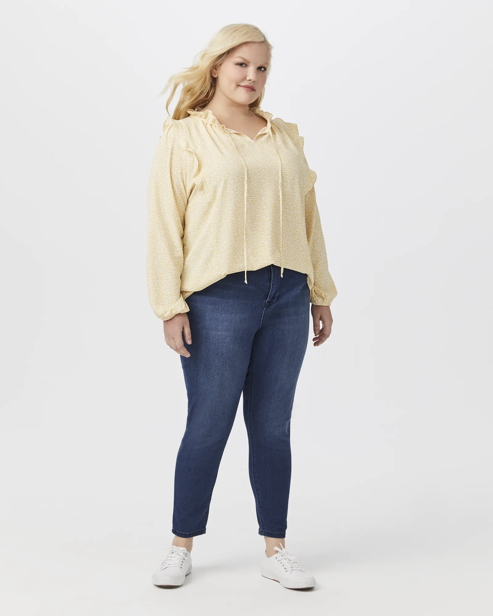 Mara Ruffled Long-Sleeve Blouse | Yellow