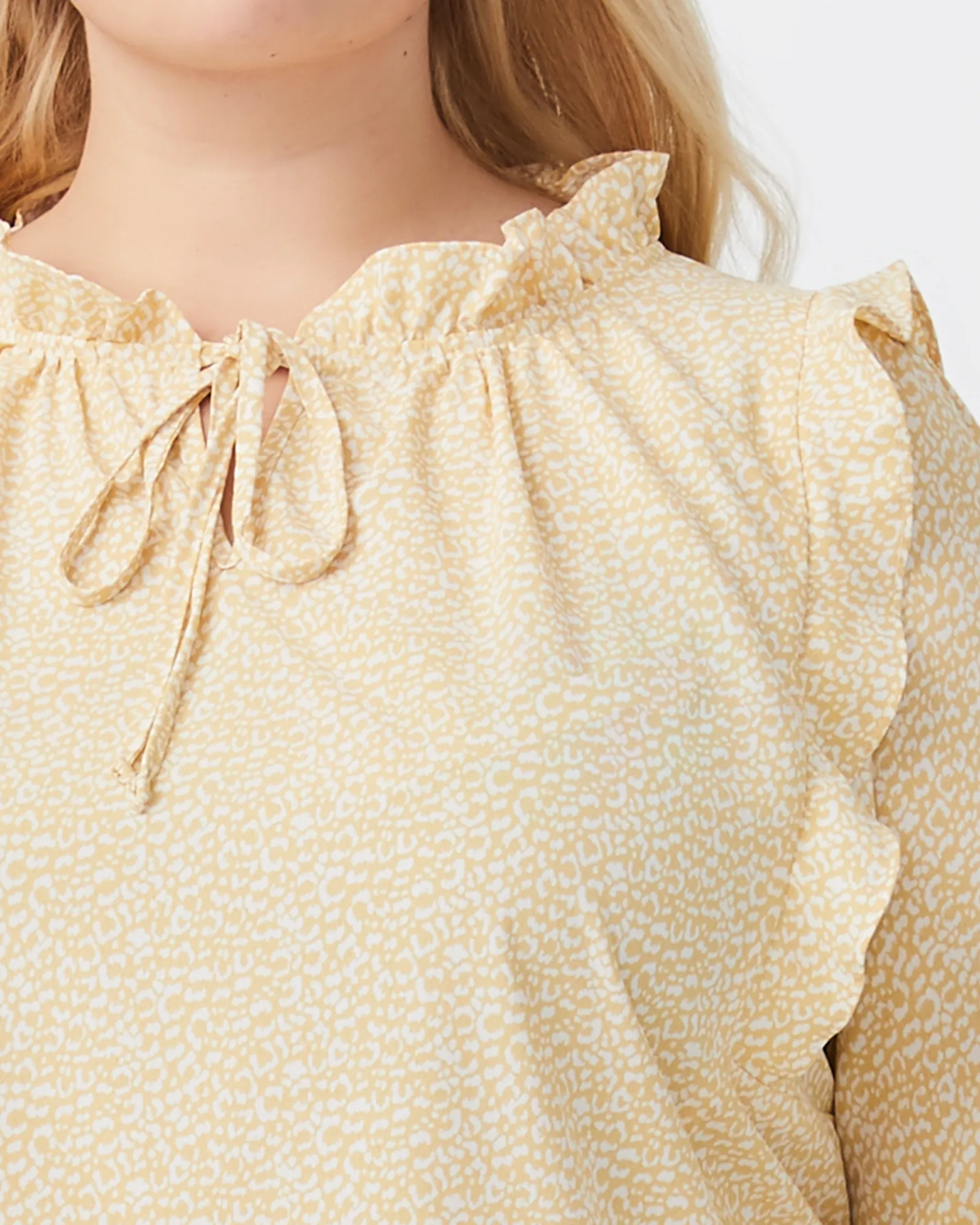 Mara Ruffled Long-Sleeve Blouse | Yellow