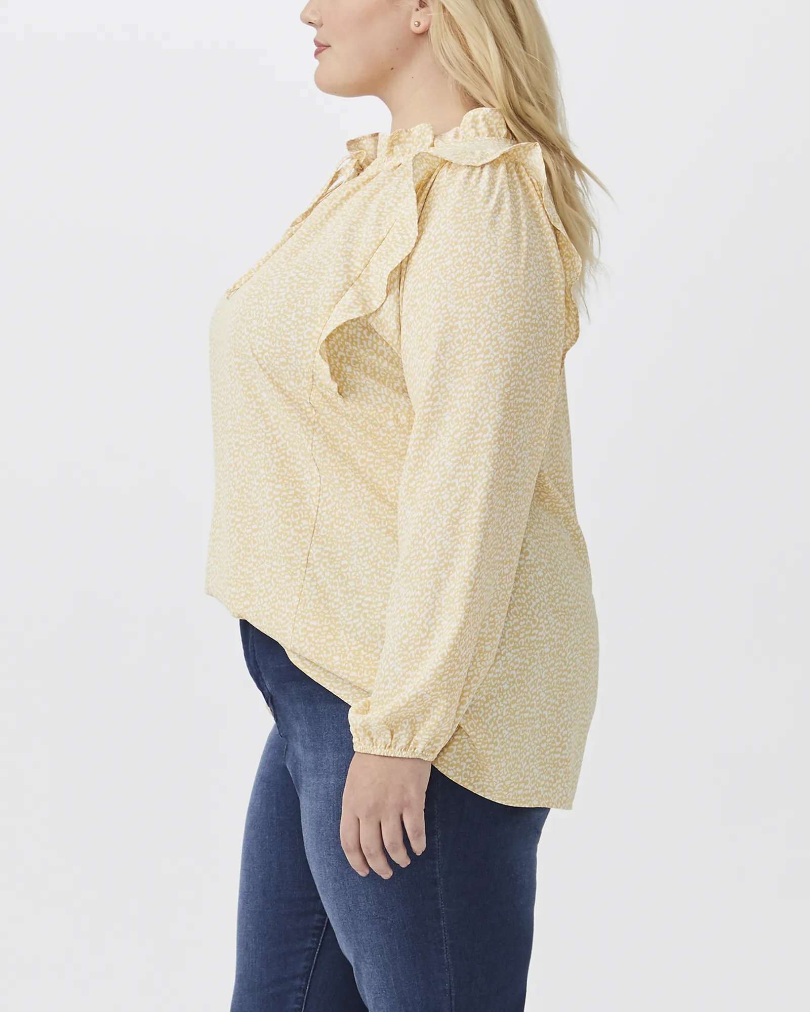 Mara Ruffled Long-Sleeve Blouse | Yellow