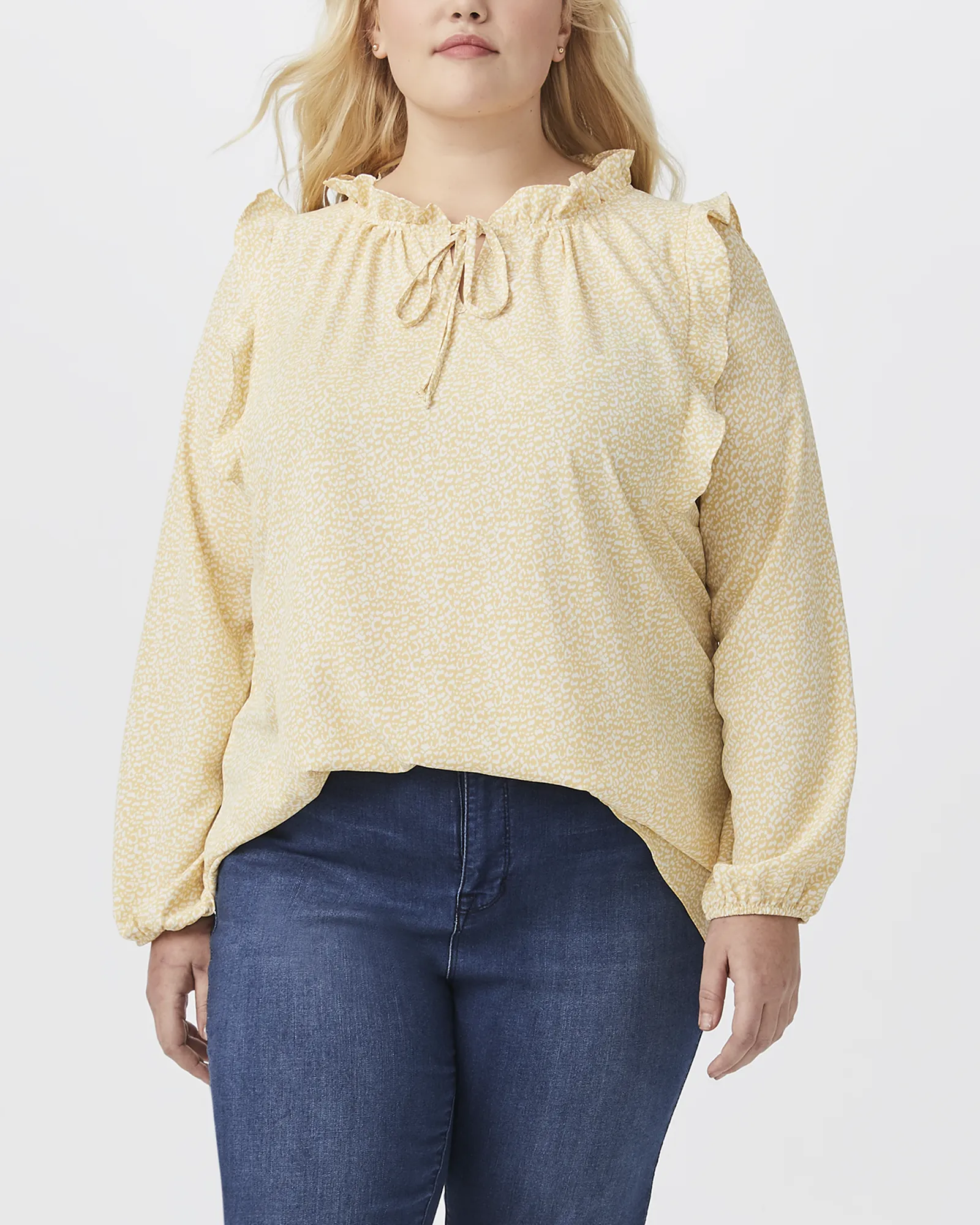Mara Ruffled Long-Sleeve Blouse | Yellow