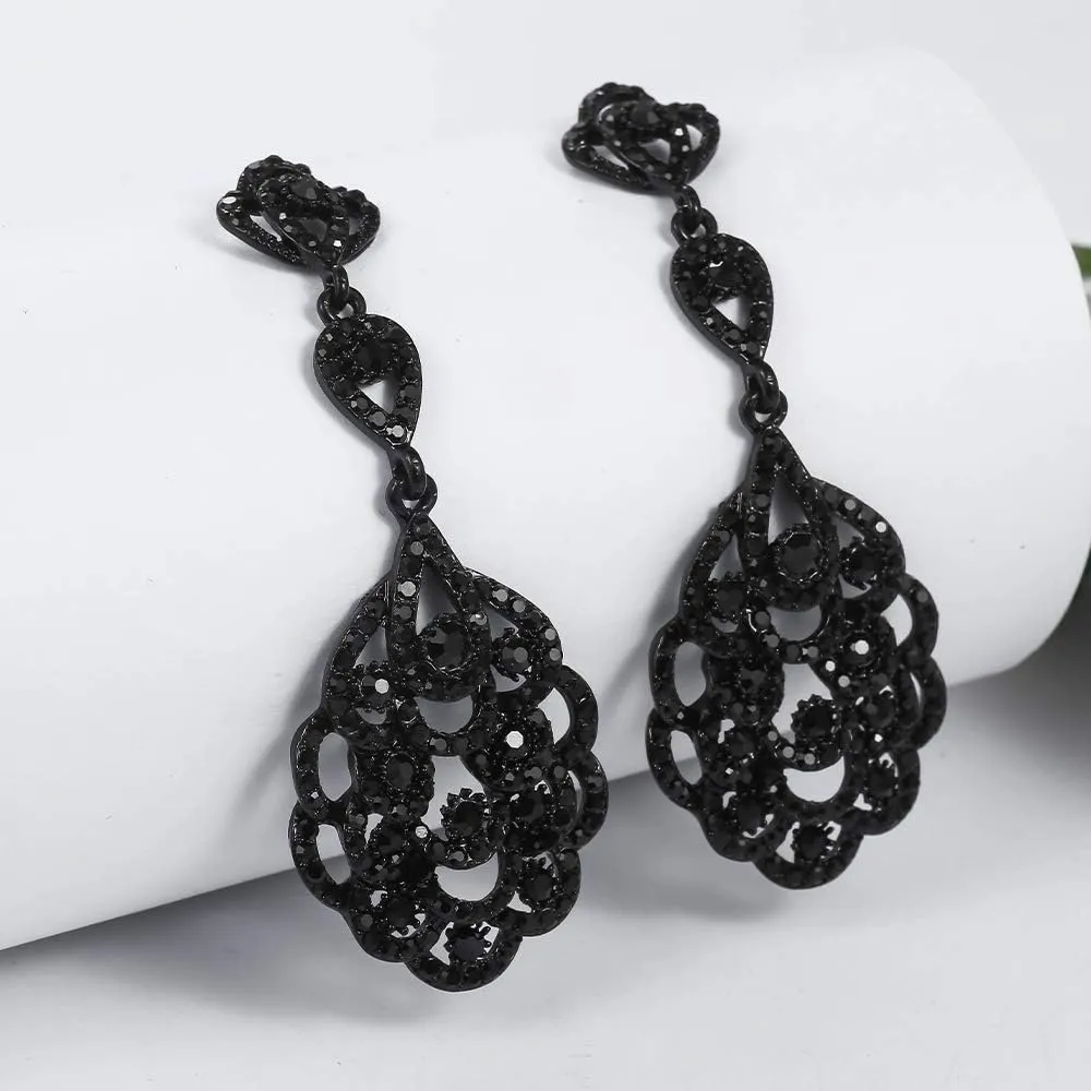 mecresh Wedding Teardrop Dangle Earrings Crystal Rhinestone Beaded Chandelier Earrings for Brides Gold