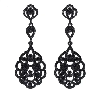 mecresh Wedding Teardrop Dangle Earrings Crystal Rhinestone Beaded Chandelier Earrings for Brides Gold
