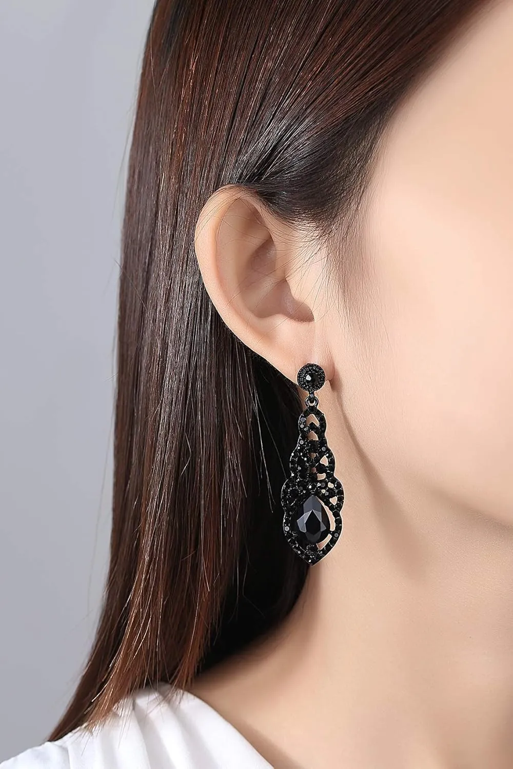 mecresh Women's Alloy Teardrop Crystal Chandelier Dangle Earrings