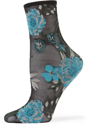 MeMoi Botanic Bunches Sheer See-Through Anklet Socks