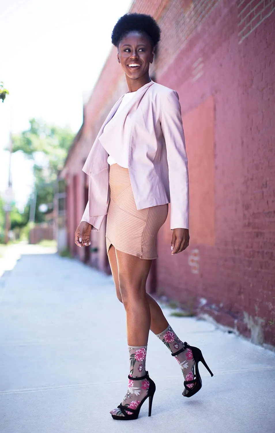 MeMoi Botanic Bunches Sheer See-Through Anklet Socks