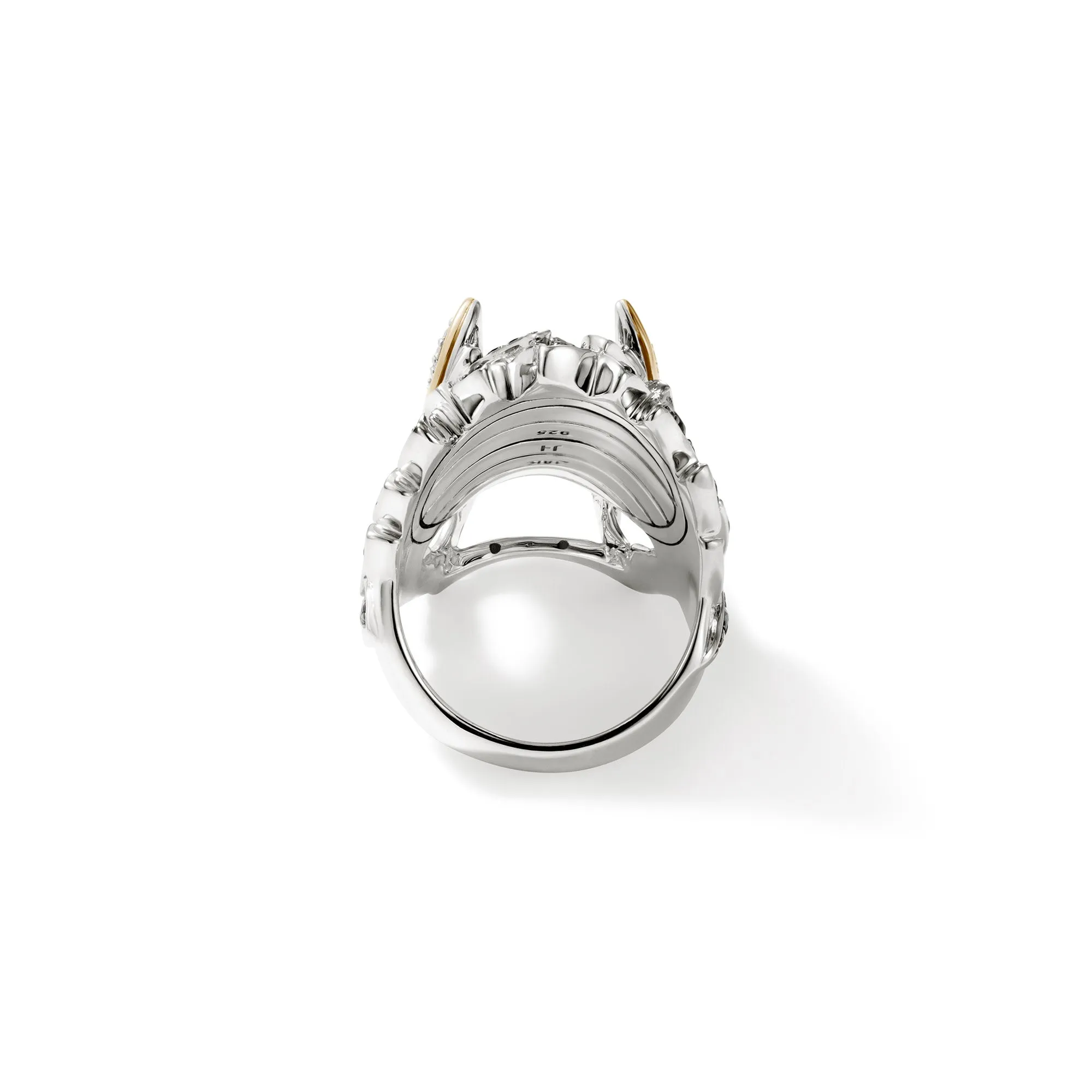 Naga Saddle Ring, Gold, Silver, Diamonds|RZS603354BLSBSPDI