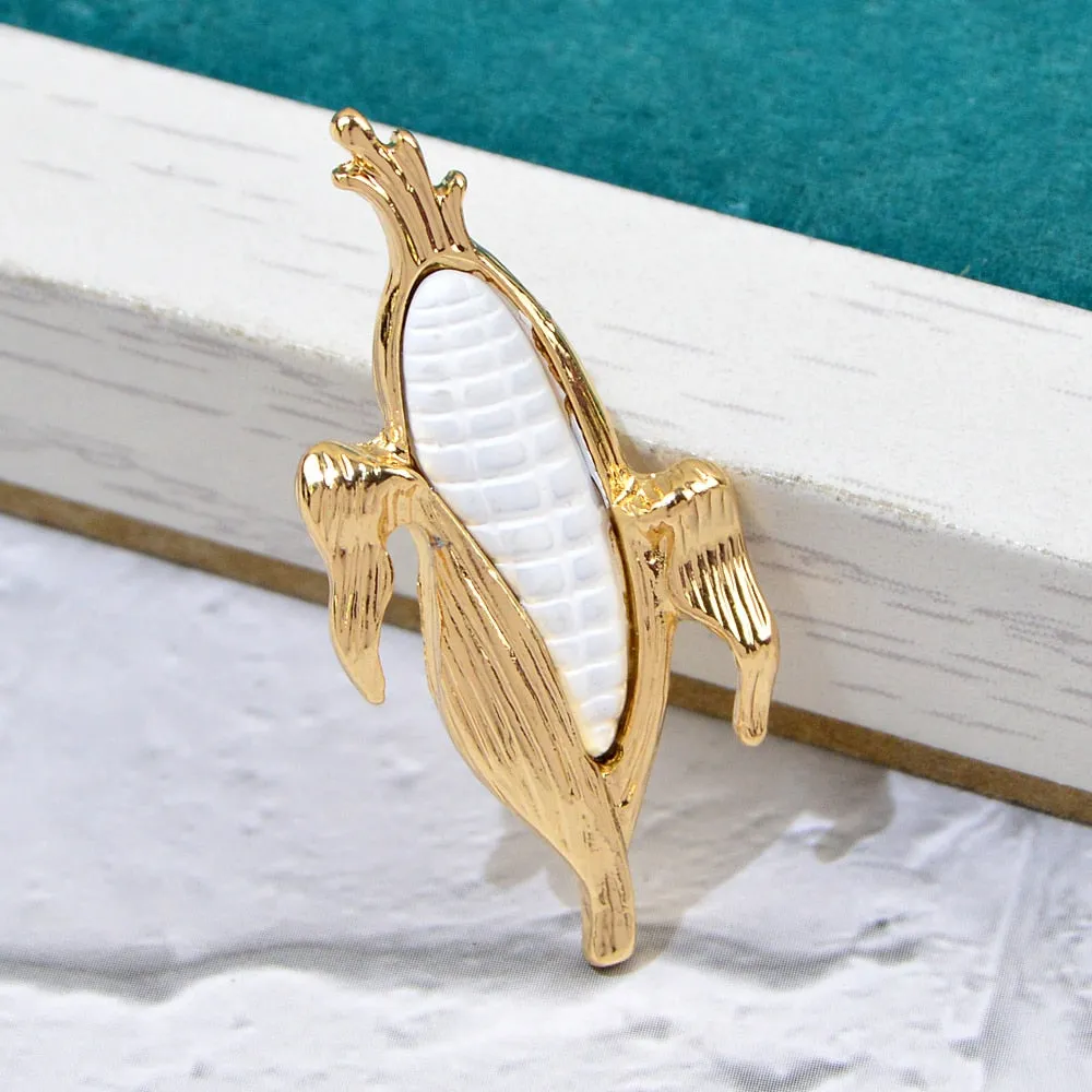 New Design Enamel Corn Brooches Cartoon
