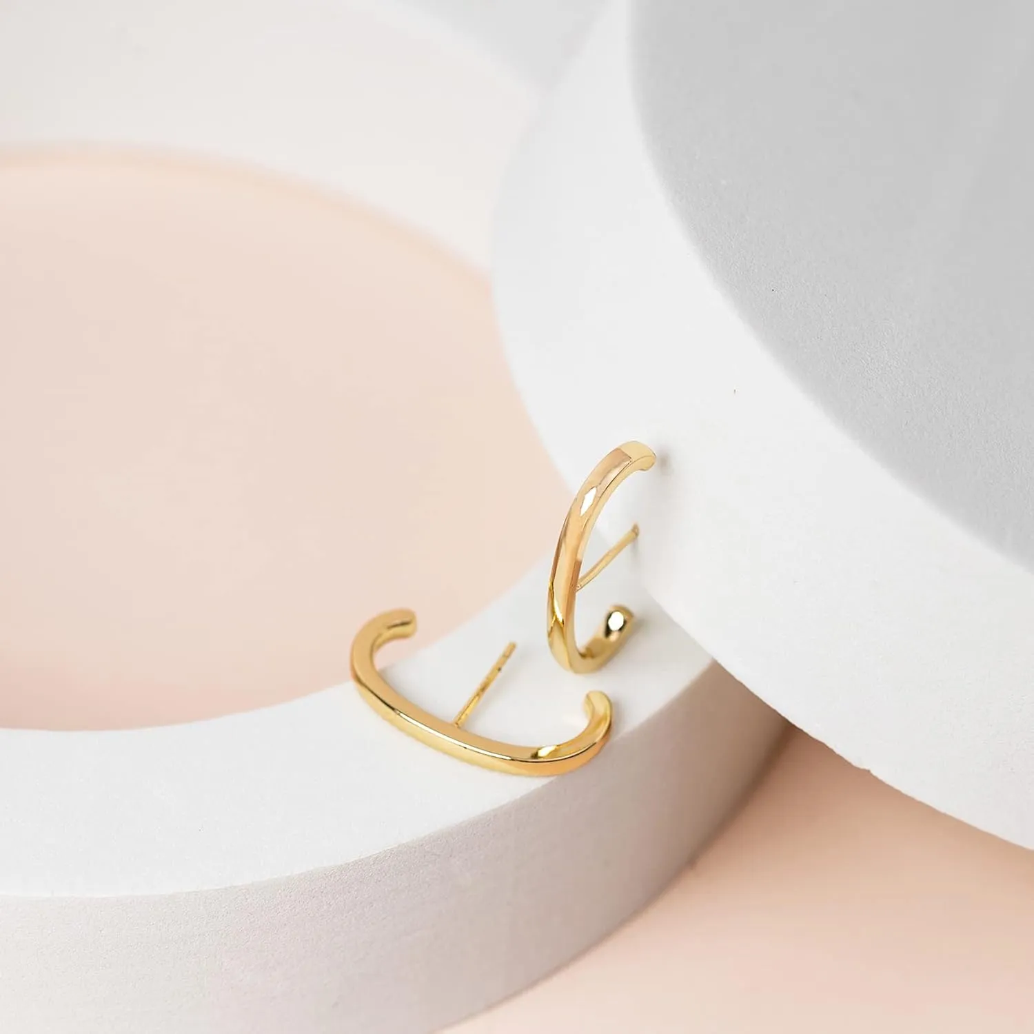 PAVOI 14K Gold Plated 925 Sterling Silver Post Minimalist Suspender Ear Cuff Earrings for Women | Wrap Earlobe Studs