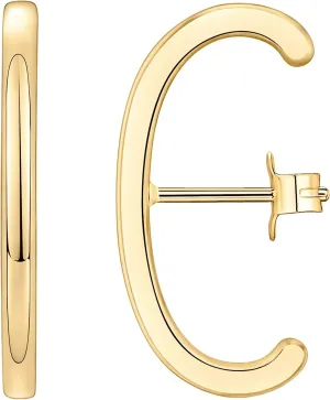 PAVOI 14K Gold Plated 925 Sterling Silver Post Minimalist Suspender Ear Cuff Earrings for Women | Wrap Earlobe Studs