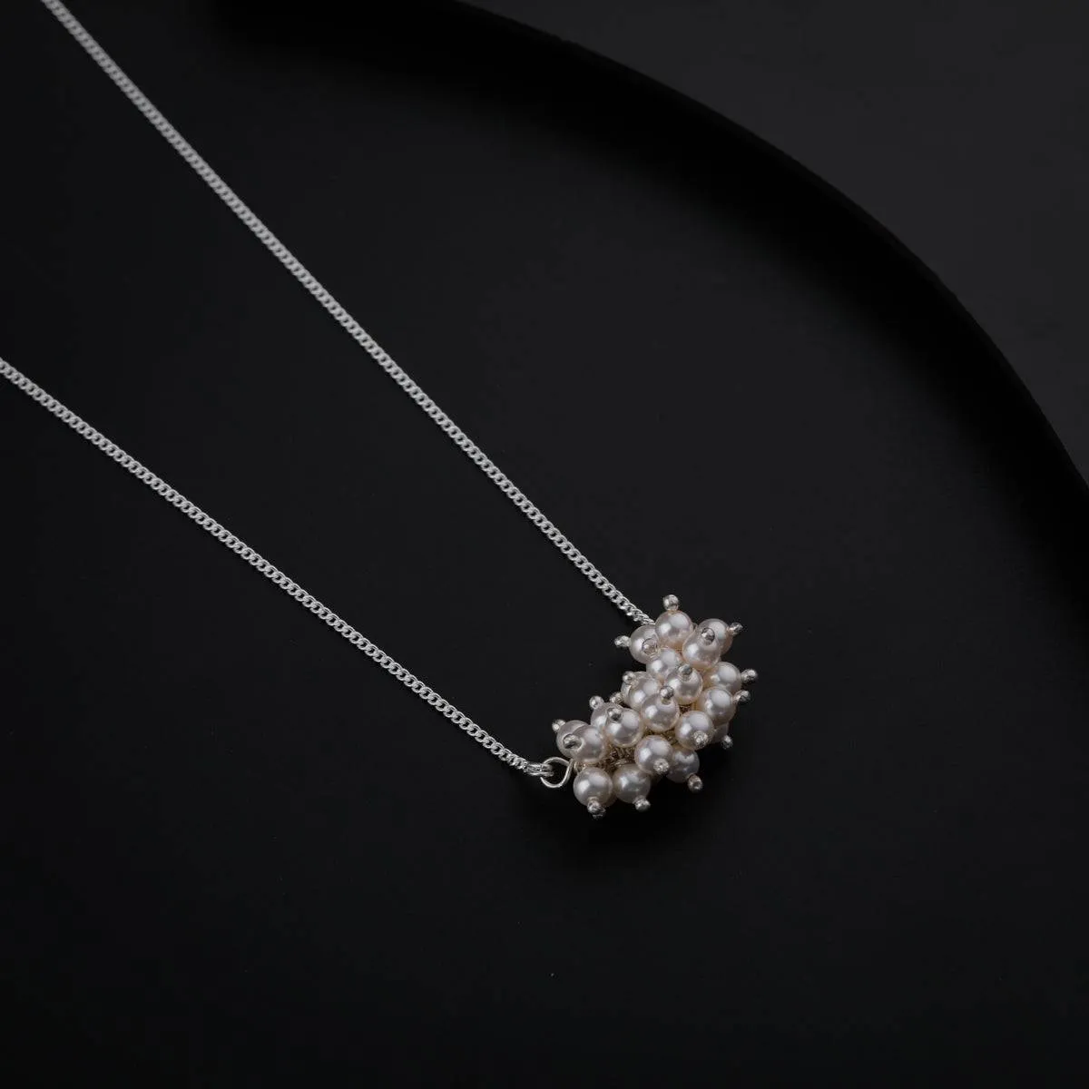 Pearl Bunch Silver Chain Necklace