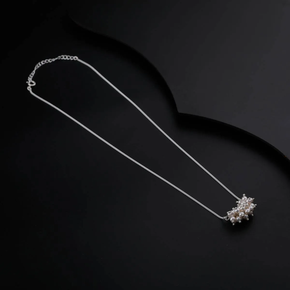 Pearl Bunch Silver Chain Necklace
