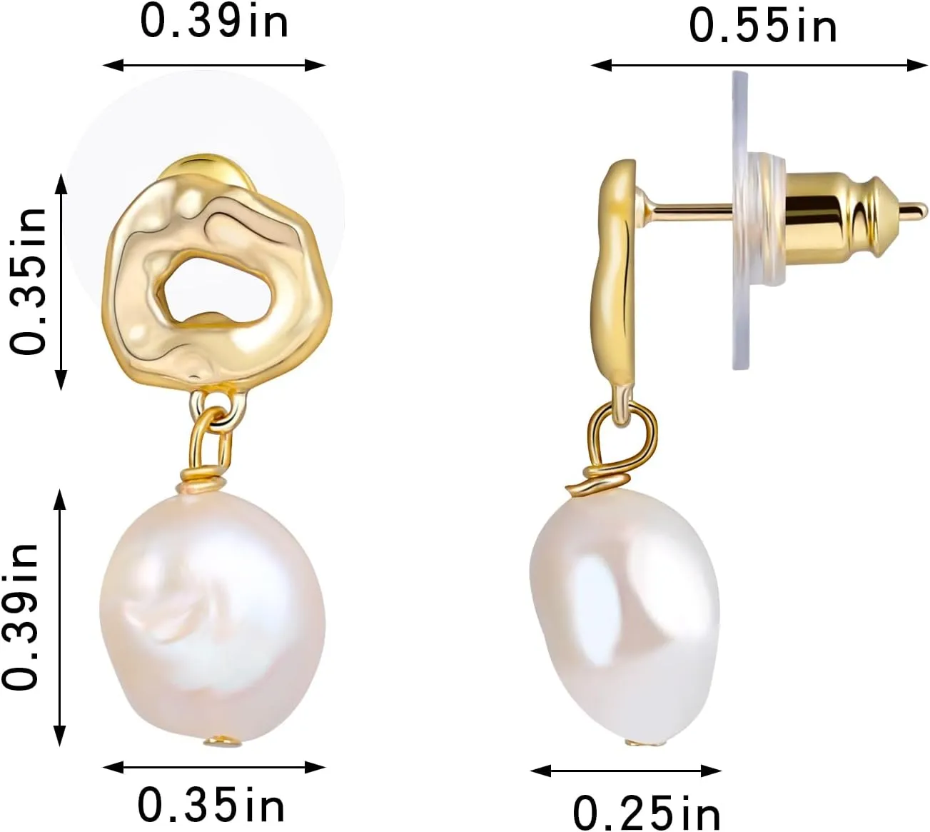Pearl Drop Dangle Earrings - Freshwater Pearl Jewelry for Bride, Women & Girls - Box Packed