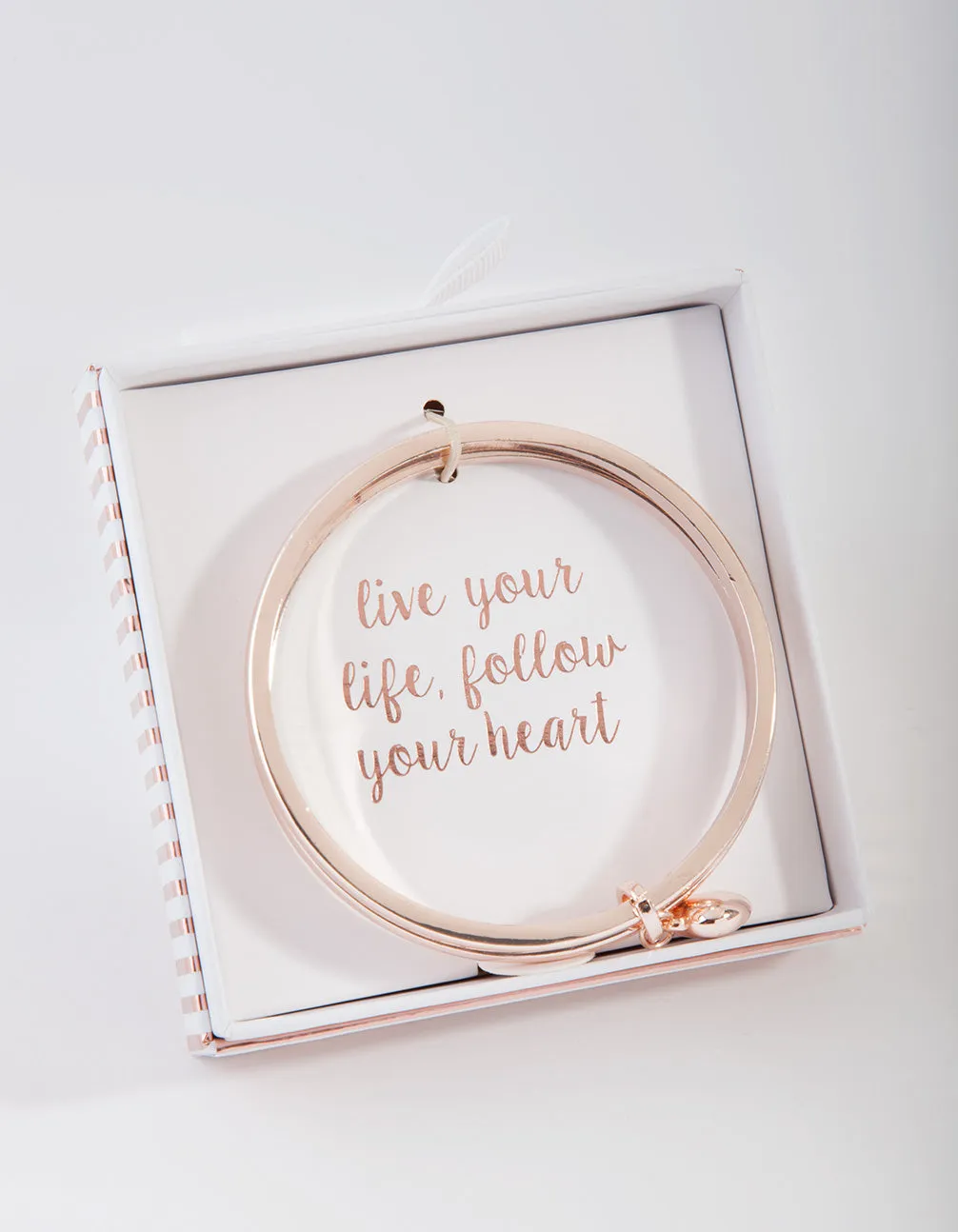 Rose Gold Follow Your Heart Double Bangle