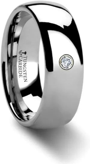 Roy Rose Jewelry Mens Tungsten Carbide Diamond Wedding Ring - Domed Comfort Fit - 4mm 6mm 8mm Wide - Style Name: Berkshire