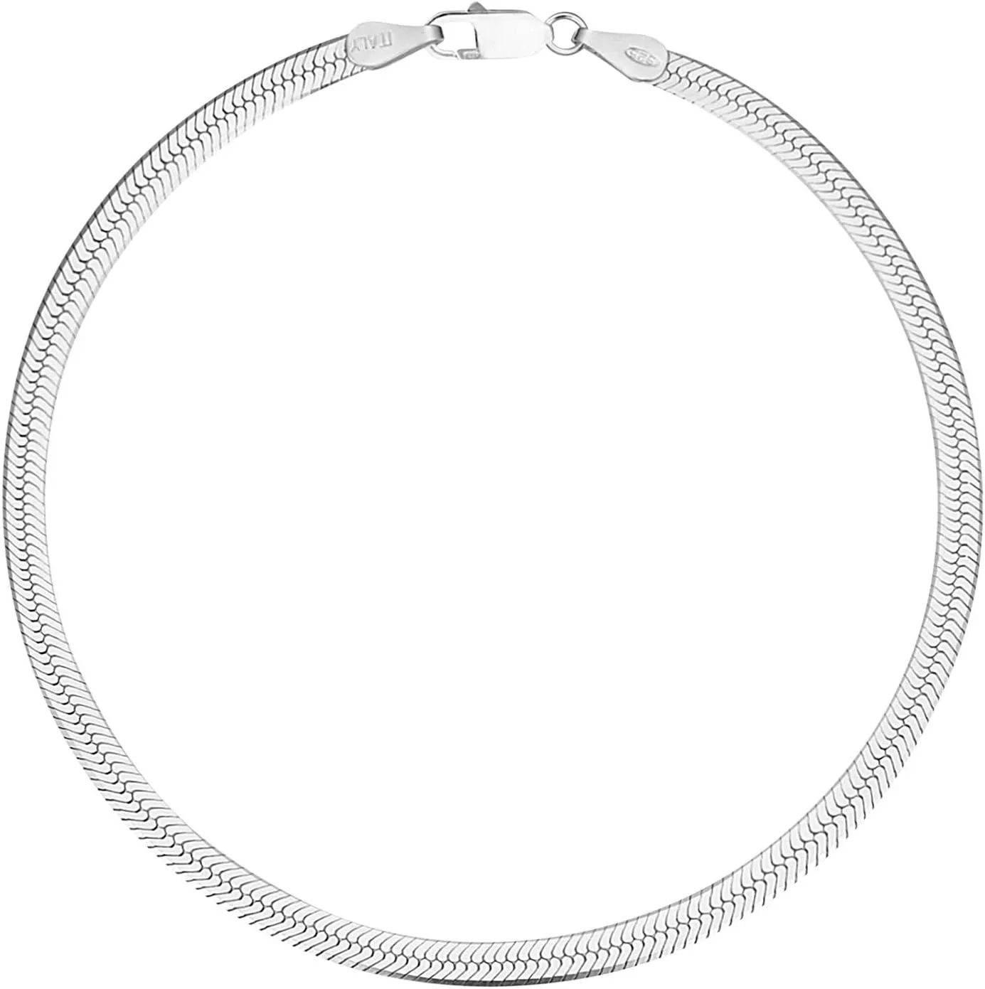 Savlano 925 Sterling Silver Herringbone Flat Snake Magic Chain Bracelet For Women & Men - Made in Italy Comes With a Gift Box