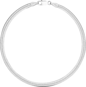 Savlano 925 Sterling Silver Herringbone Flat Snake Magic Chain Bracelet For Women & Men - Made in Italy Comes With a Gift Box