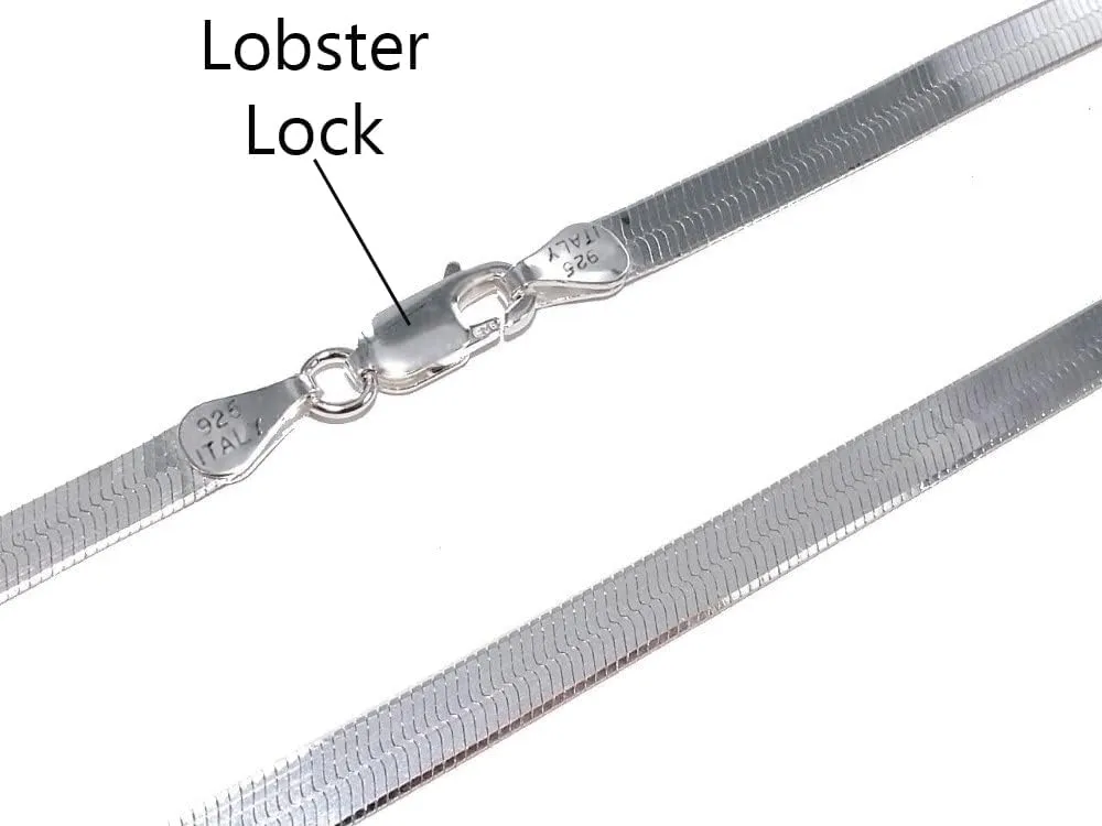 Savlano 925 Sterling Silver Herringbone Flat Snake Magic Chain Bracelet For Women & Men - Made in Italy Comes With a Gift Box