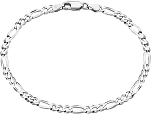 Savlano 925 Sterling Silver Italian Solid Figaro Link Chain Bracelet For Men & Women - Made in Italy Comes With a Gift Box