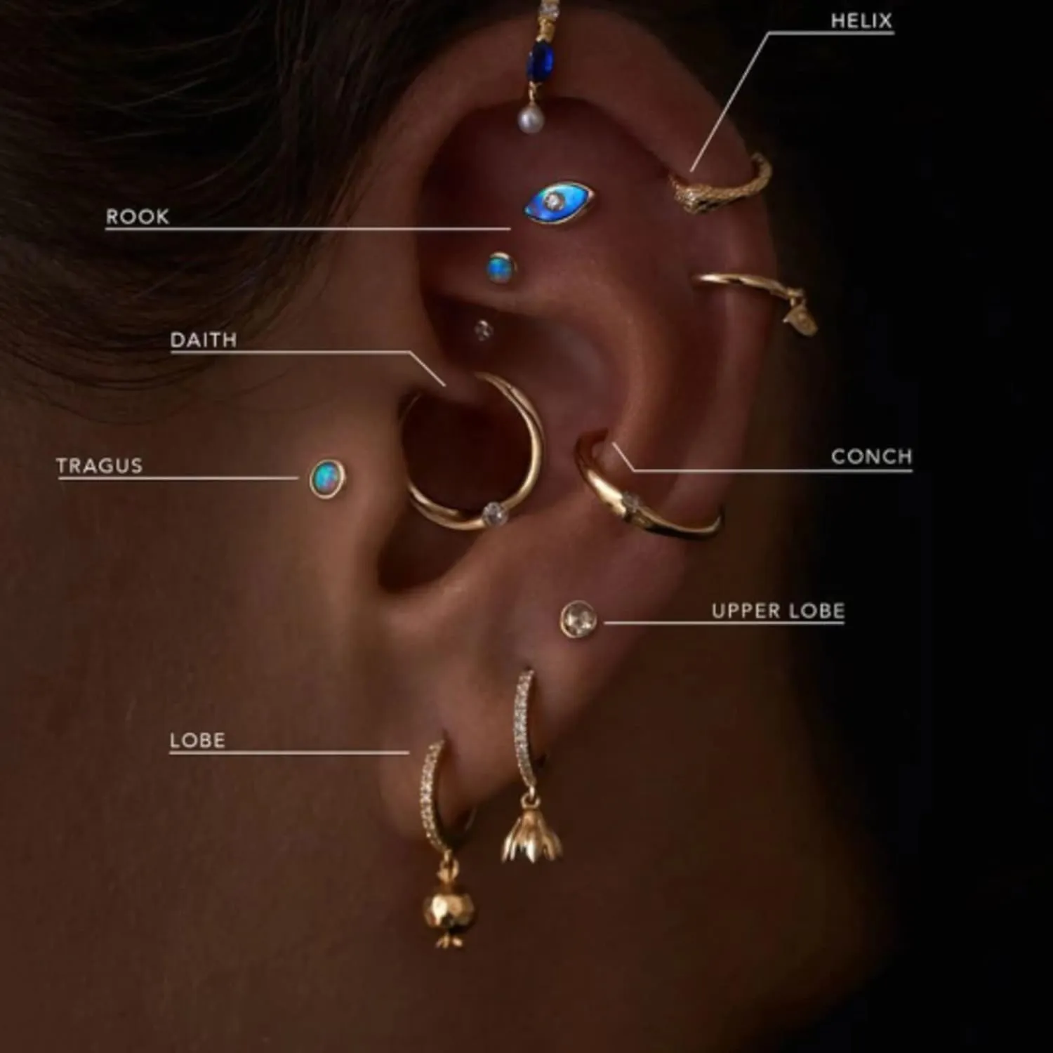 Solid 14K Gold Diamond Flower Huggie Earring,Tiny Huggie with Flower Design, Fine JewelryGift for Her.